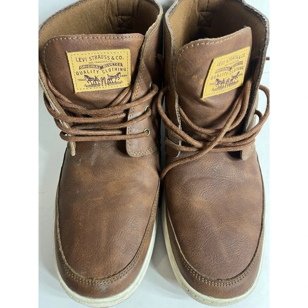 Levi's Mens Atwater Waxed Synthetic Leather Casual Lace-up‎ Hightop Boot Size 13